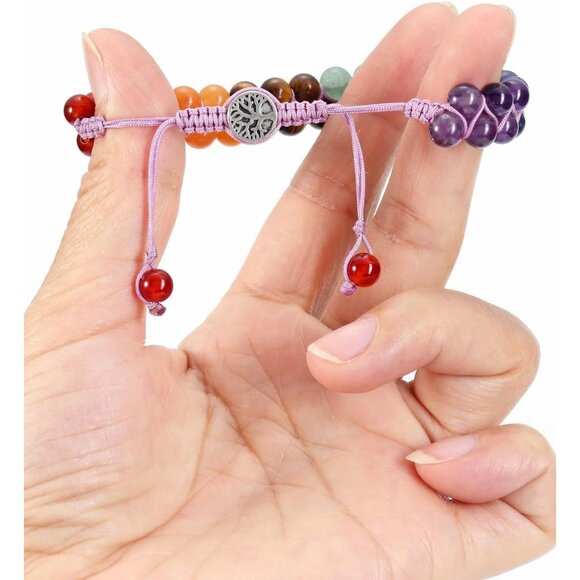 Life Tree Charm Crystals Yoga Stone Bead Chakra Relax Bracelet for Womens Mens - Picture 5 of 7